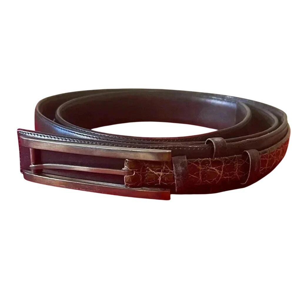 Jeweler Matthew Feldman Timeless Belt Vintage Thin Leather Designer Buckle‎ Art